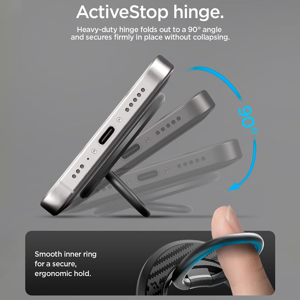 Пръстенна стойка Spigen O-Mag OM106, универсална, черна AMP09334