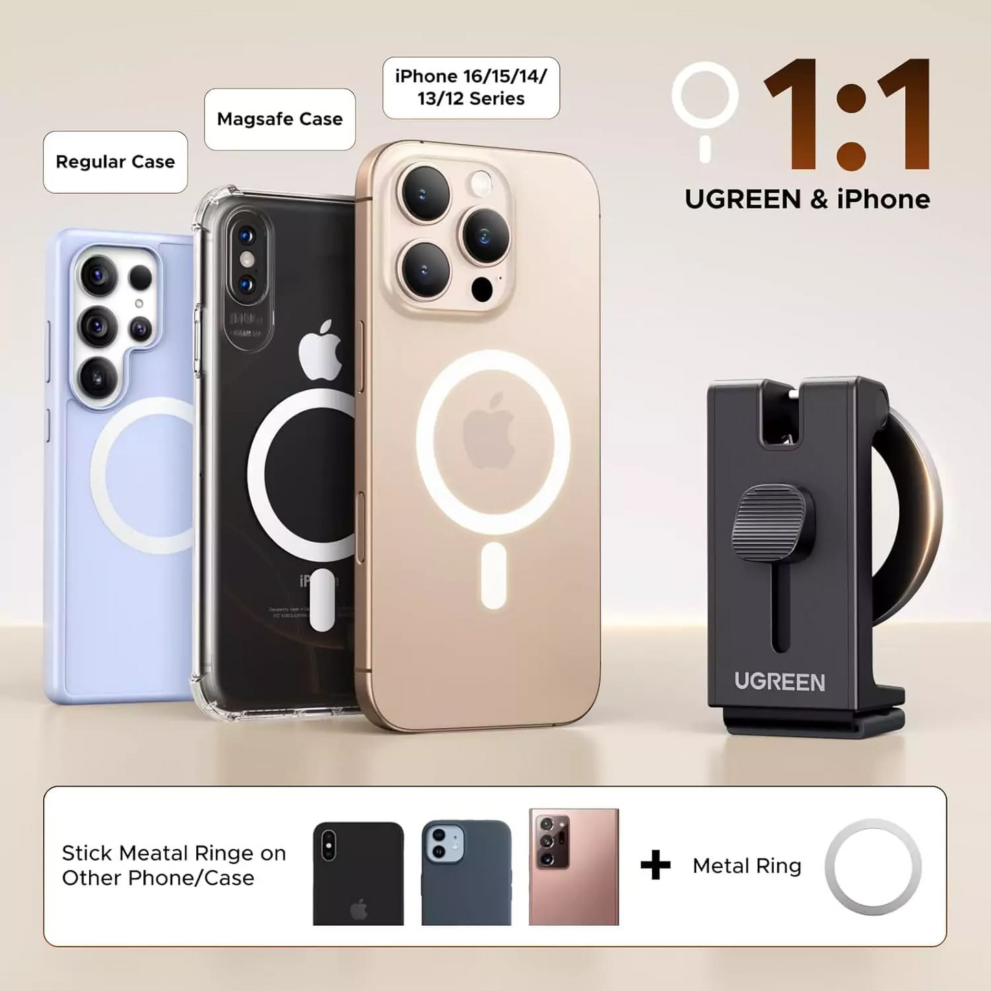 UGREEN LP863 Magnetic Holder, Universal, Black