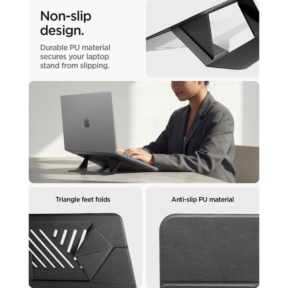Стойка Spigen Slim Fold LD201-S6 за лаптоп до 14 инча, черна AMP11115