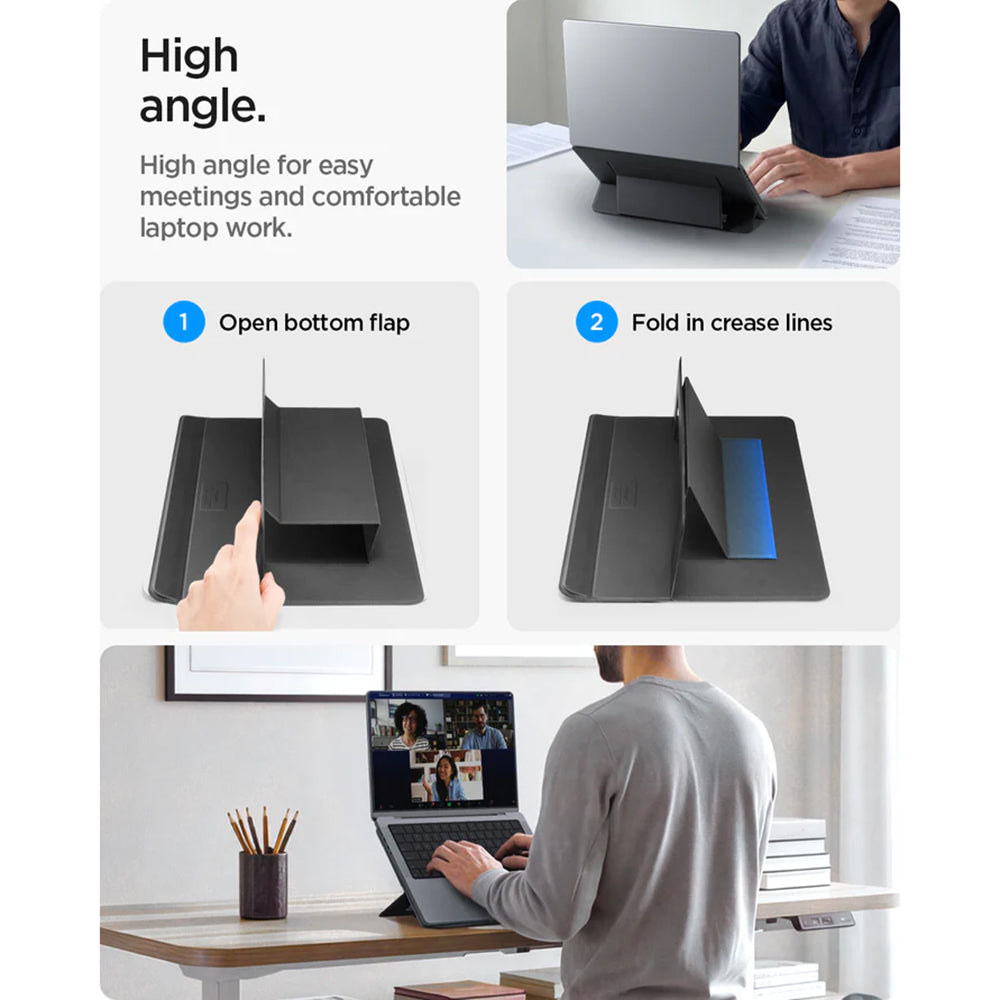 Стойка Spigen Slim Fold LD201-S7 за лаптоп до 14 инча, черна AMP11116