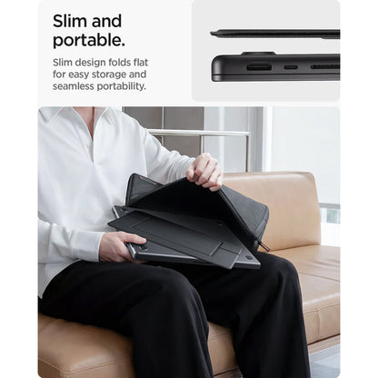 Стойка Spigen Slim Fold LD201-S7 за лаптоп до 14 инча, черна AMP11116