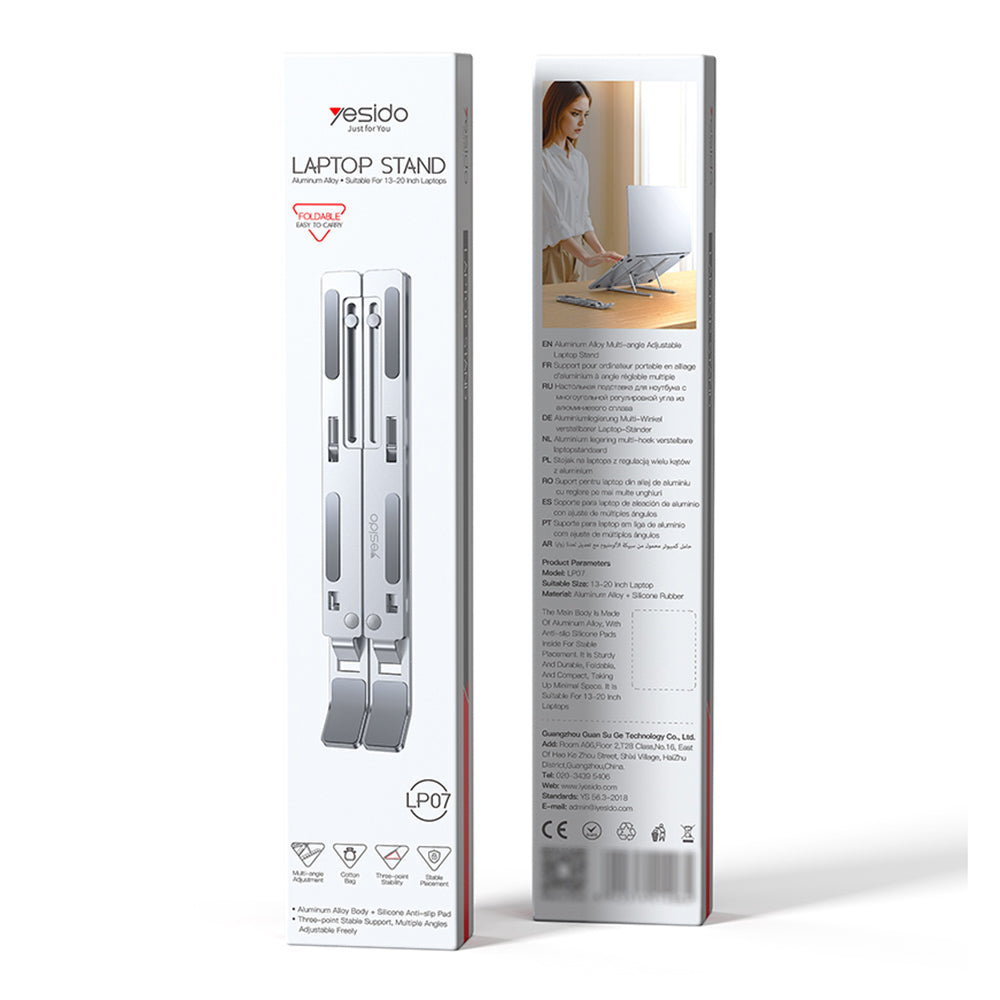Стойка Yesido LP07 за лаптопи 13 инча - 20 инча, Сребриста