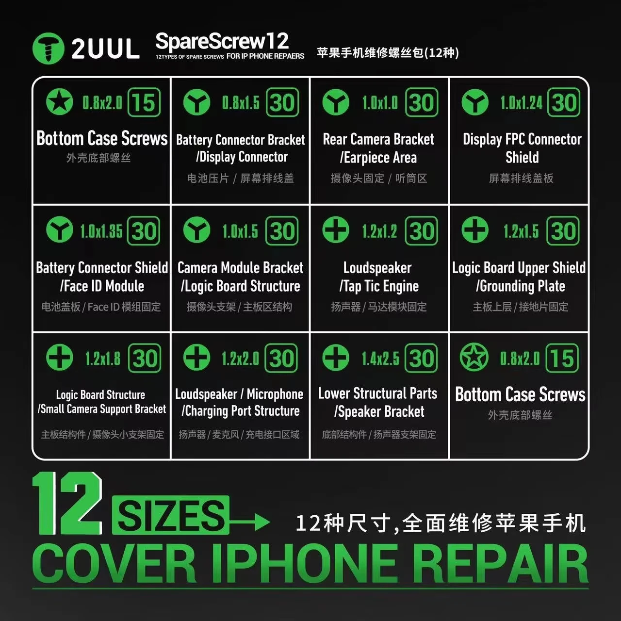 Винтове 2UUL SC22 за Apple iPhone Series, 330в1