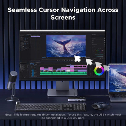 Switch USB UGREEN CM691 (45784), 3 x USB-A 3.2 - 1 x USB-C - 1 x miniUSB, Черен