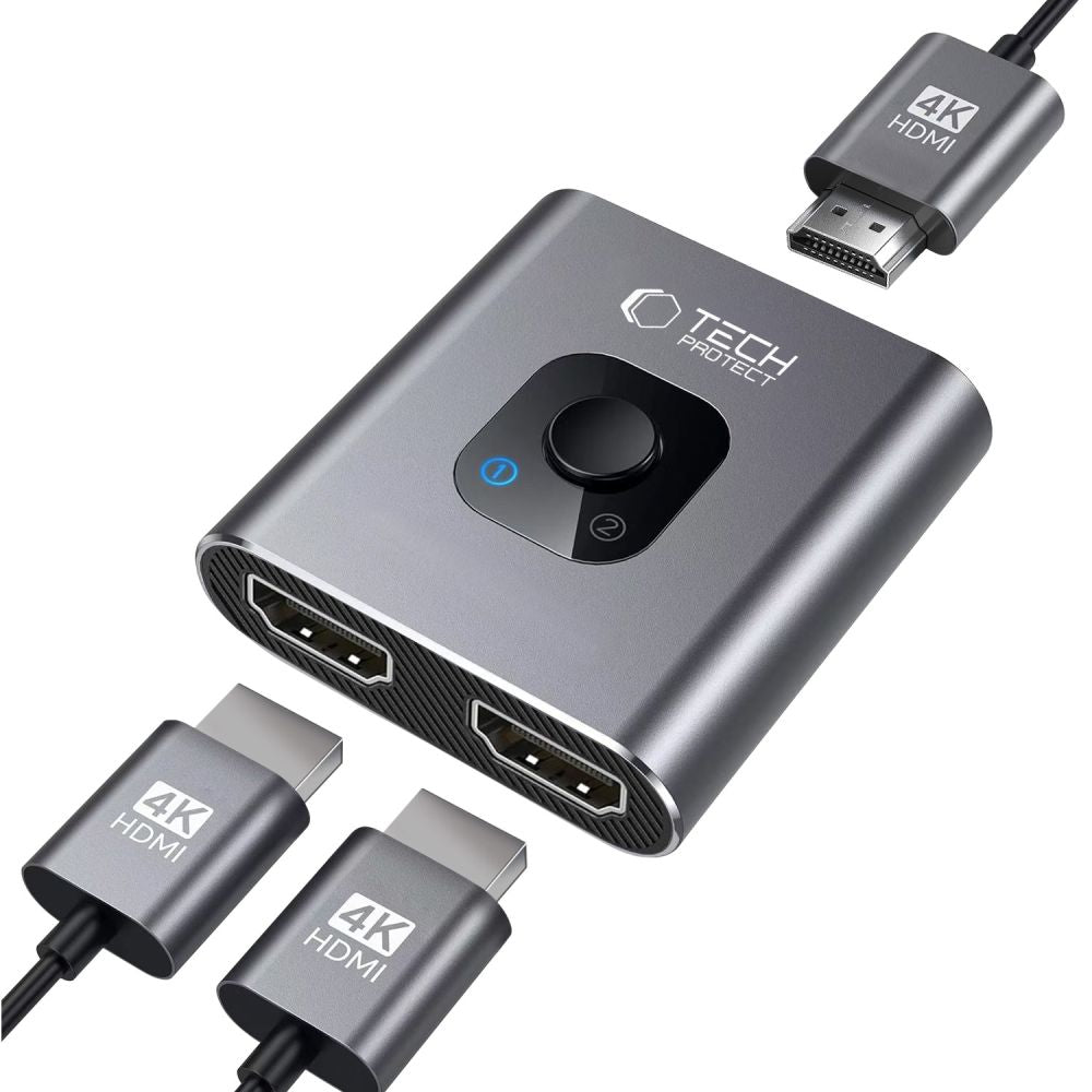 Switch Video HDMI Tech-Protect HB07, Сив