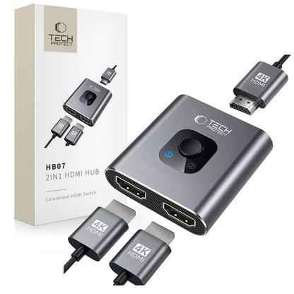 Switch Video HDMI Tech-Protect HB07, Сив