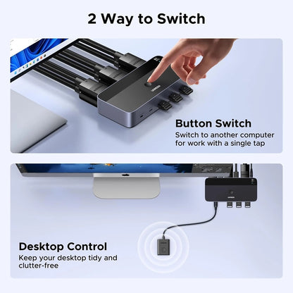Switch Video DisplayPort UGREEN AK700 (55851), Сив
