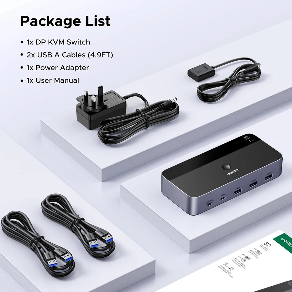 Switch Video DisplayPort UGREEN AK700 (55851), Сив