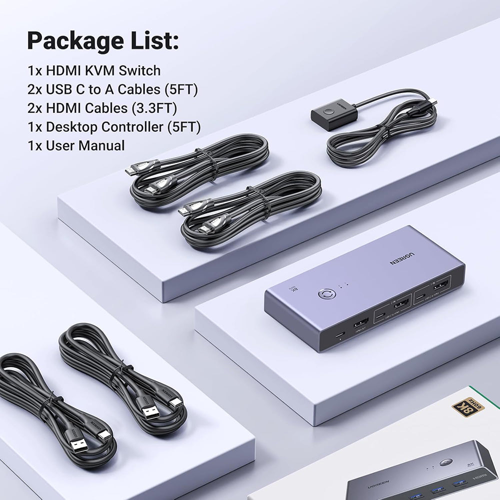 Switch Video UGREEN CM692, Сив