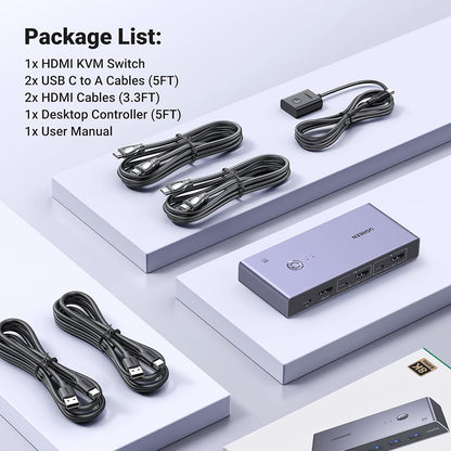 Switch Video UGREEN CM692, Сив