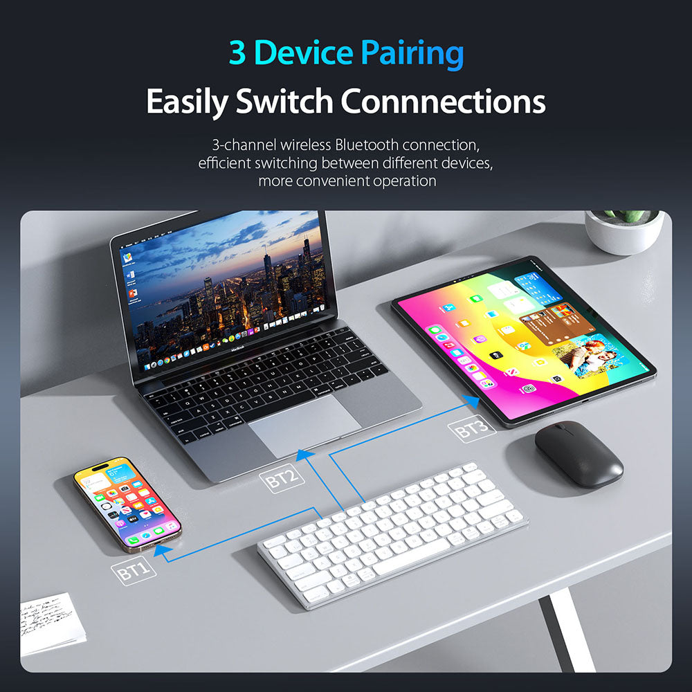 Bluetooth клавиатура DUX DUCIS LK Mini, бяла