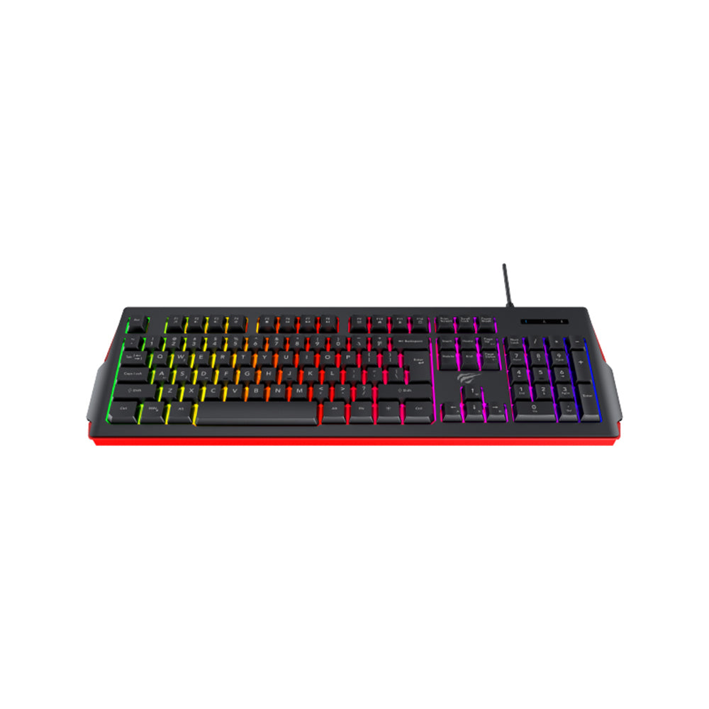 Геймърска клавиатура HAVIT KB866L, RGB, 1.4m, Черно-Червена
