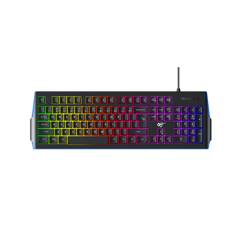 Геймърска клавиатура HAVIT KB866L, RGB, 1.4m, Черно-Червена