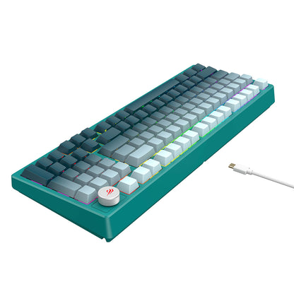 Гейминг клавиатура HAVIT KB899L, RGB, 1.8m, Бяло Зелена