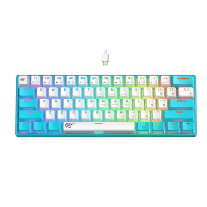 Гейминг клавиатура HAVIT KB903L, RGB, 1.8m, Бяло Синя