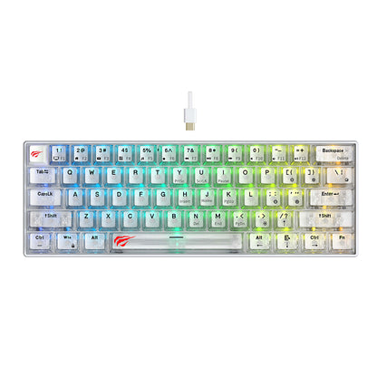 HAVIT KB903L Gaming Keyboard, RGB, 1.8m, White Transparent