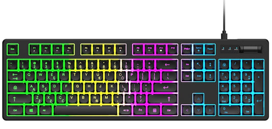 Гейминг клавиатура с кабел USB WZK WKG-200, RGB, 1.5м, Черна