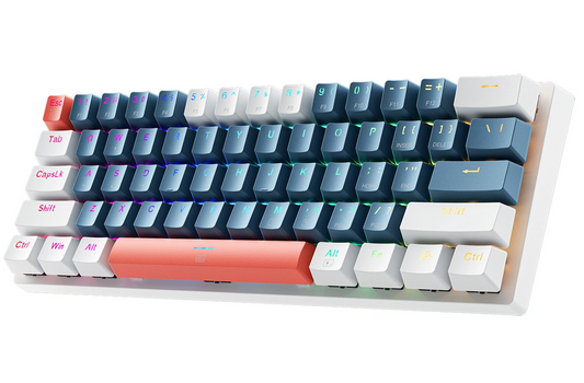 Жична геймърска клавиатура USB Machenike K500-B61 Механична, RGB, подсветка Кафява, Синя, Бяла