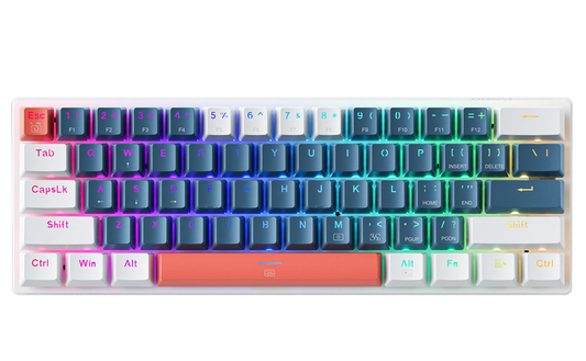 Гейминг клавиатура с кабел USB Machenike K500-B61 Механична, RGB, Синьо Бяла