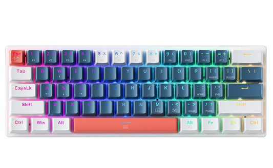 Жична геймърска клавиатура USB Machenike K500-B61 Механична, RGB, подсветка Кафява, Синя, Бяла