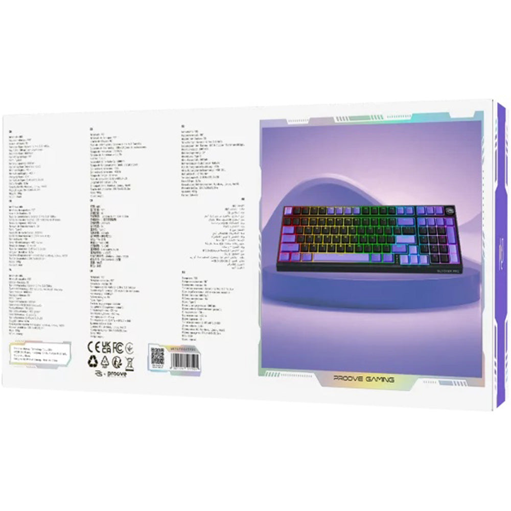 Гейминг клавиатура Wireless Proove Slicker Pro, RGB, BT / Wi-Fi / Wired, 1.8m, Черна WKSLPEN22416
