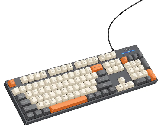 Проводна USB клавиатура HOCO GM61 Tri-Color, 1.45м, Сива