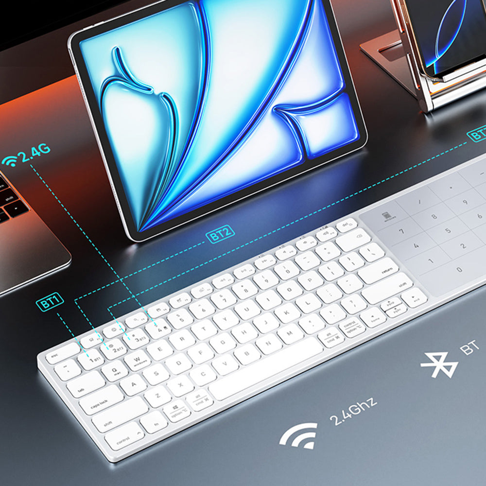 Безжична клавиатура DUX DUCIS LK, BT / Wi-Fi, бяла