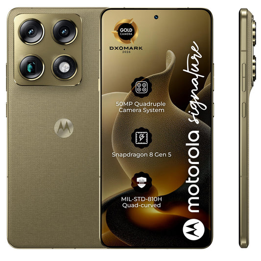 Мобилен телефон Motorola Signature 5G, 512GB, 16GB, Pantone Olive PBAB0003SE
