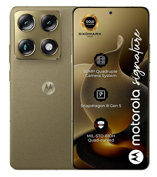 Мобилен телефон Motorola Signature 5G, 512GB, 16GB, Pantone Olive PBAB0003SE