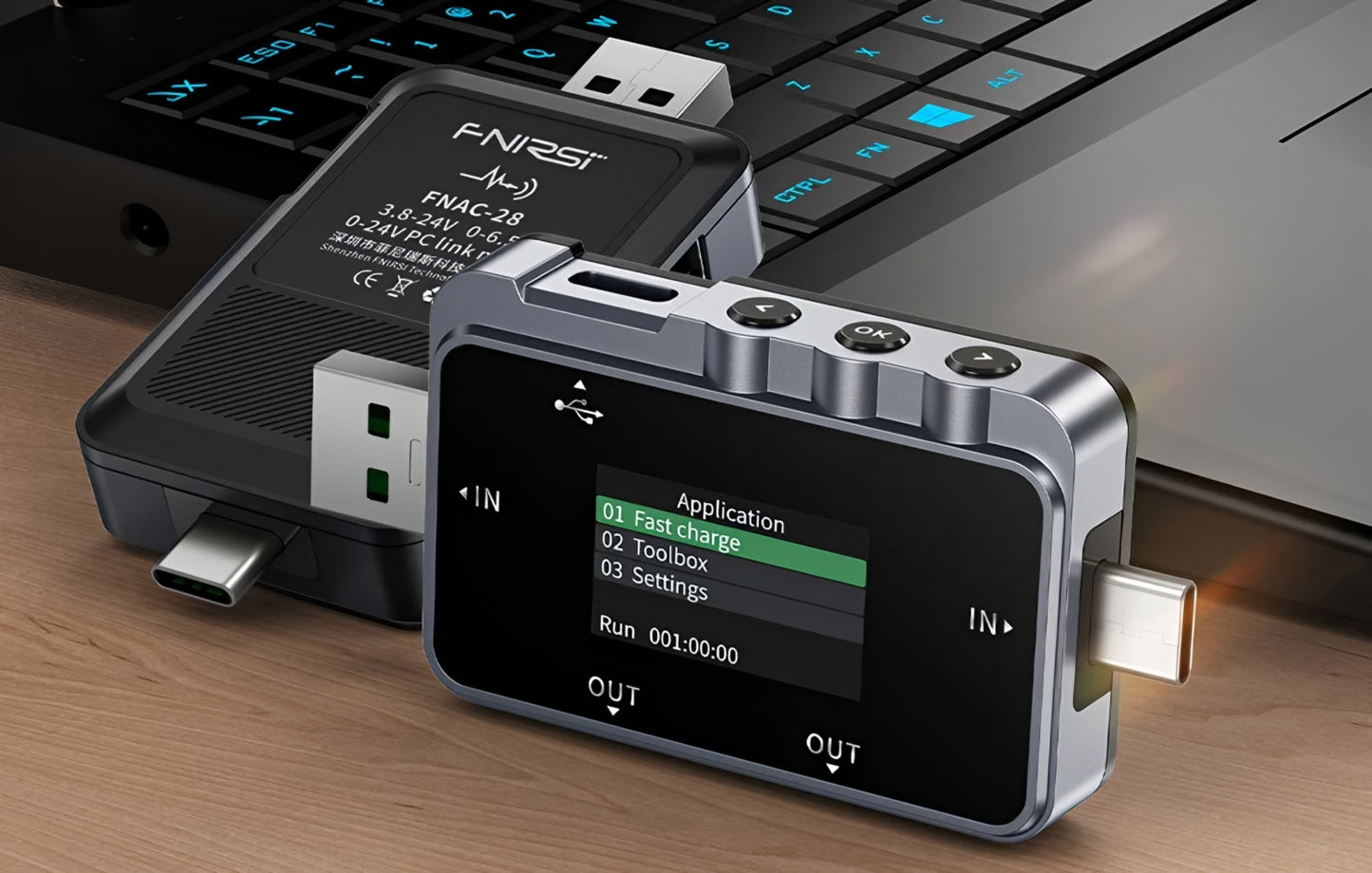 Тестер за сервиз Fnirsi FNAC-28, USB-A / USB-C