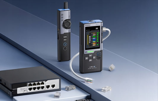 Тестер за услуги Fnirsi LPM-10A за кабели RJ45 / RJ11