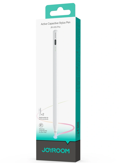 Тъч писалка Joyroom JR-X15 Pro за Apple iPad, Активна версия, бяла