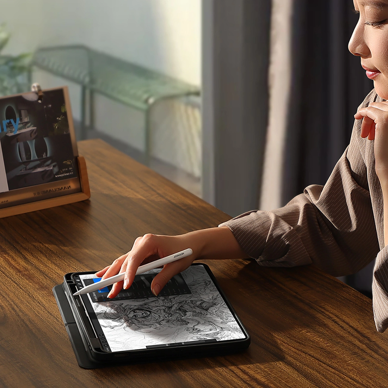 Тъч писалка Joyroom JR-X9S Pro за Apple iPad, Активна версия, бяла