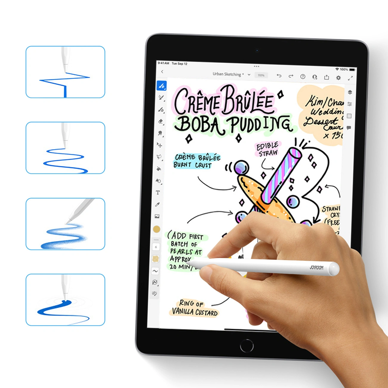 Тъч писалка Joyroom JR-X9S Pro за Apple iPad, Активна версия, бяла