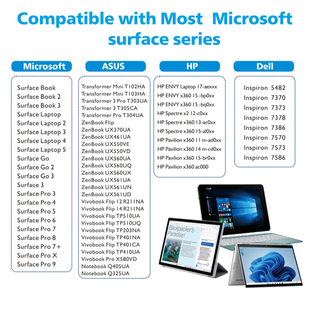 Touch Pen Techsuit F97 for Microsoft Surface, Active Version, Black