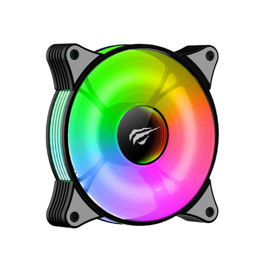 Вентилатор HAVIT F2095, RGB, 600RPM - 1800RPM, 38dB, 1.44W, Черен
