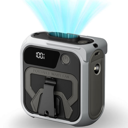 Преносим вентилатор Techsuit Z13 с външна батерия 10000mAh, Сив