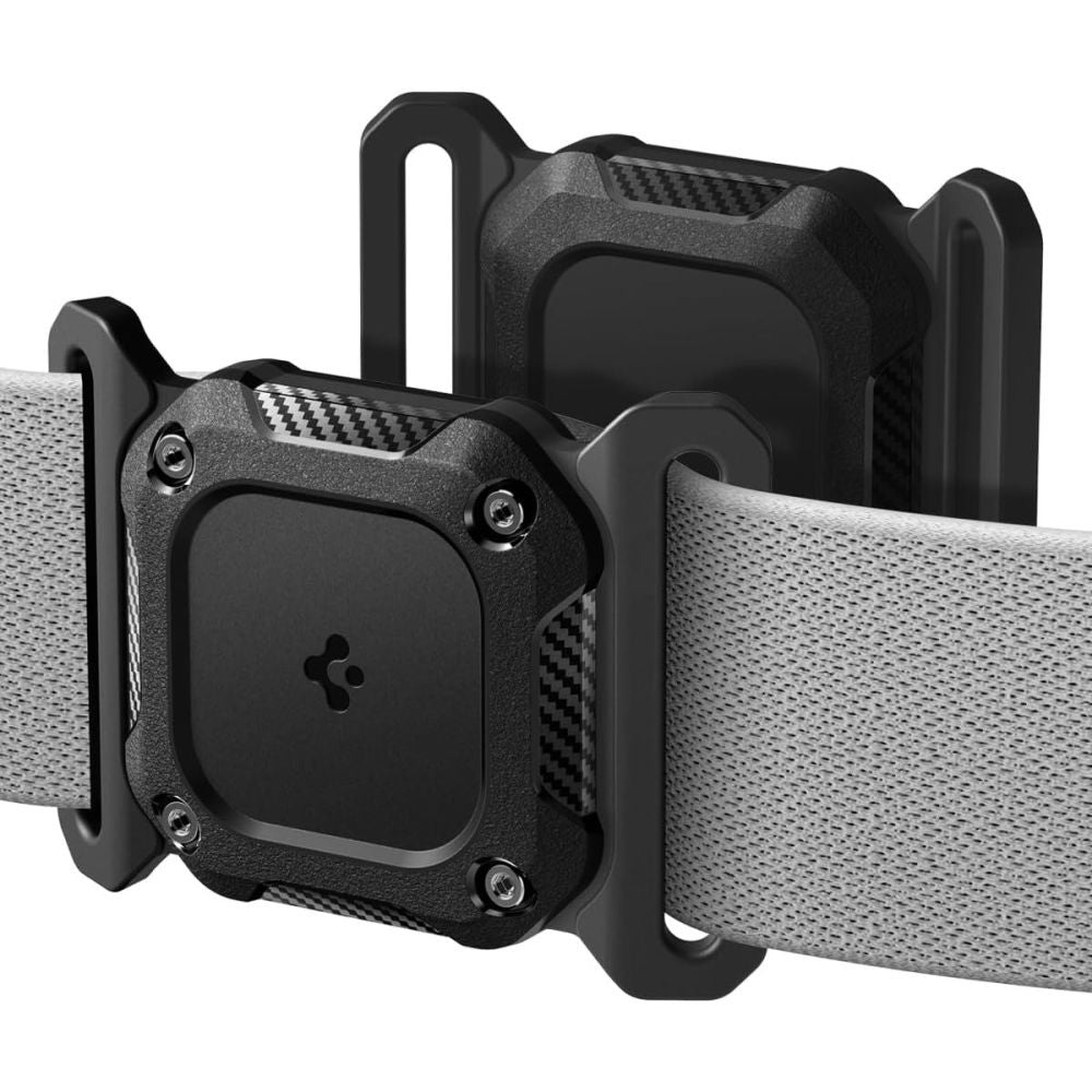 Яка за домашни любимци със стойка Spigen Tough Armor за Apple AirTag, черна